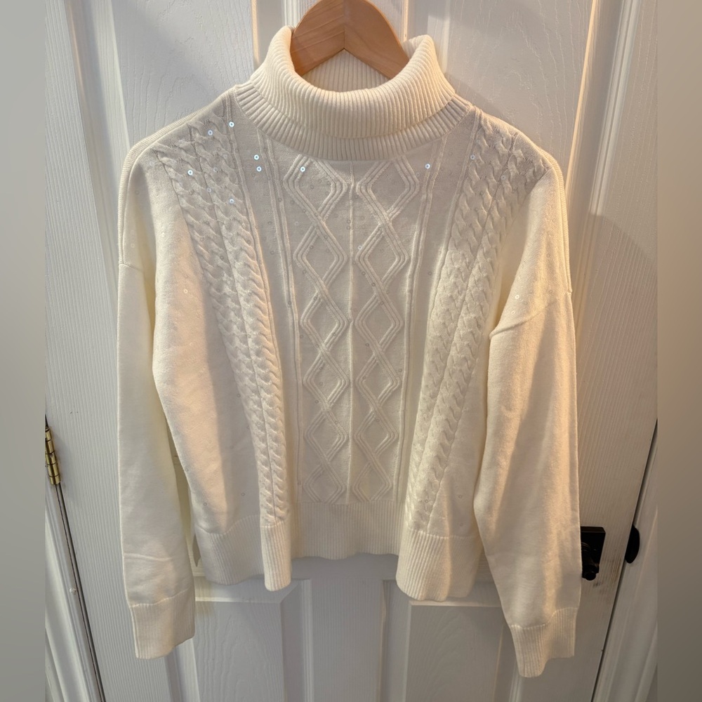 Elegant Cream Turtleneck Sweater